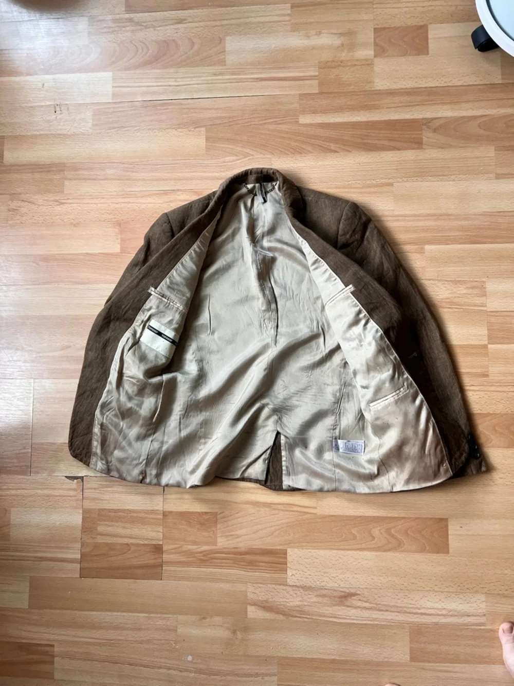Topshop tobacco medium Brown tan Linen-Blend Blazer - Picture 6 of 13